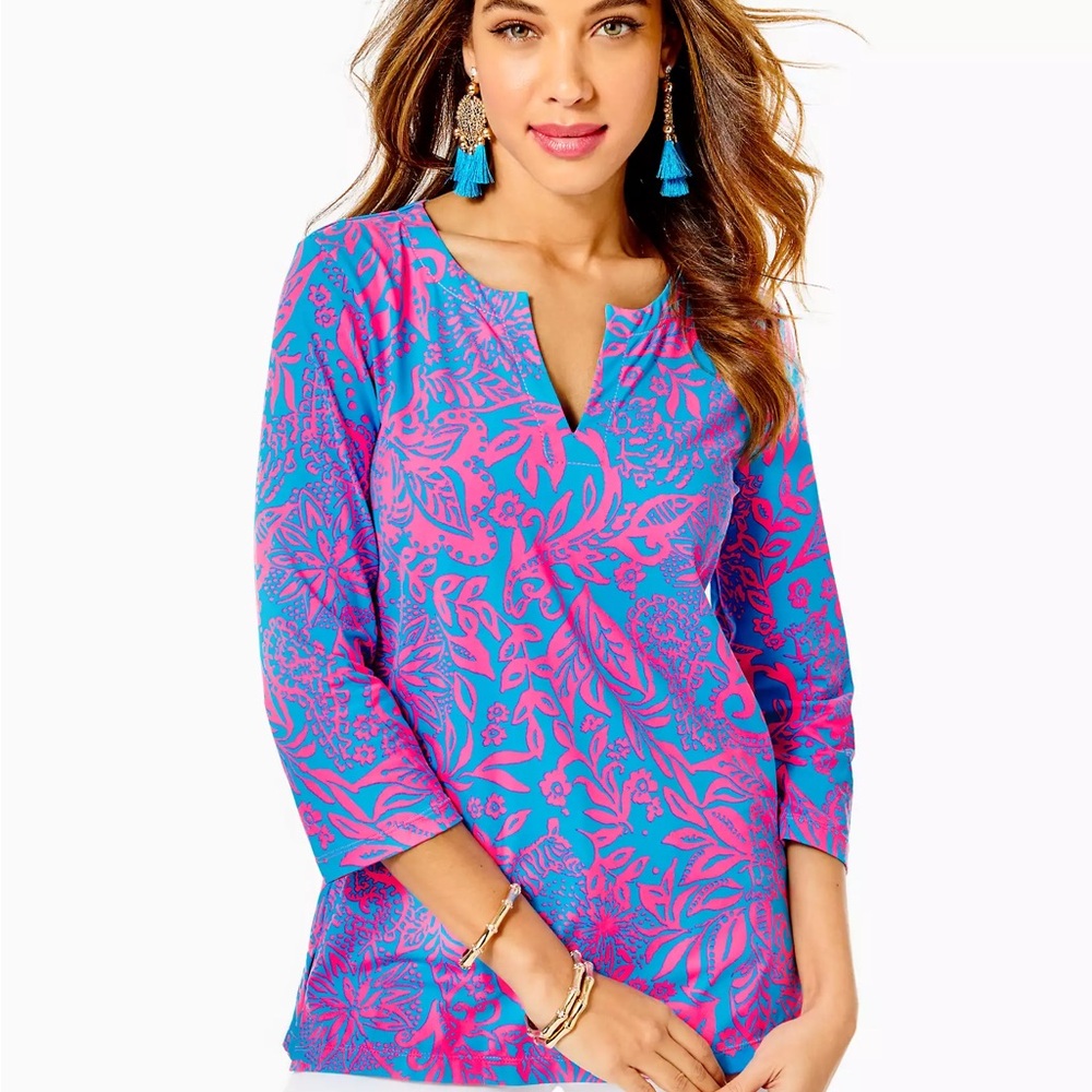 Lilly Pulitzer chilly lilly UPF 50+ KARINA tunic top small